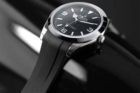 b rubber strap rolex explorer